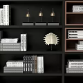 Modern Open Shelf Bookcase With Organized Books And Decorative Items 3d model