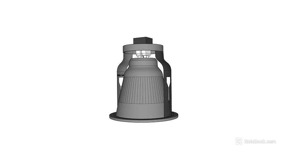 Downlight Spotlight Modern Industrial Design With Round Base And Striped Shade Structure 3d model 