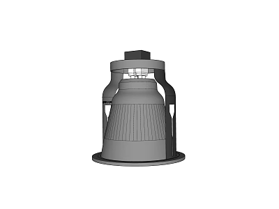 Downlight Spotlight Modern Industrial Design With Round Base And Striped Shade Structure 3d model