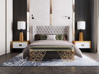 Modern background double bed model