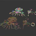 Floral Design Jewelry Collection With Gold Silver Tone And Blue Purple Gemstones Earrings Rings