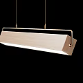 Modern Hanging Rectangular Chandelier With Sleek Design Warm Light And Wooden Frame 3d model