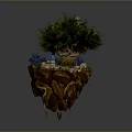 Lifestyle Decorative Miniature Featuring Floating Island Tree Doll Blanket And Flowers