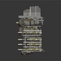 Multi Layer Industrial Equipment With Motors Pipes And Mechanical Components