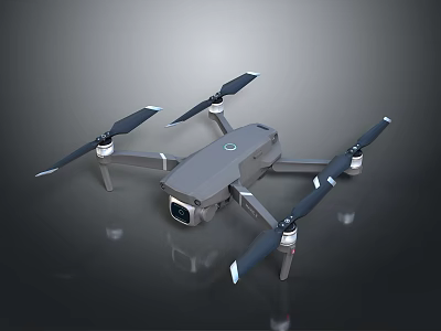 Modern Gray Quadcopter Drone With High Resolution Camera And Four Propellers 3d model