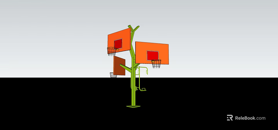 Multiple Backboards Basketball Hoop Sports Equipment For Outdoor Training And Play 3d model 