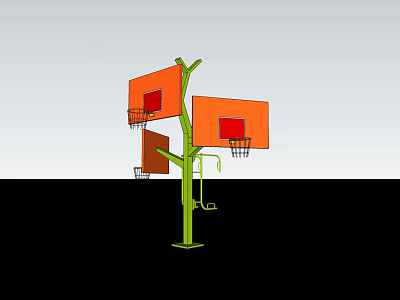 Multiple Backboards Basketball Hoop Sports Equipment For Outdoor Training And Play 3d model