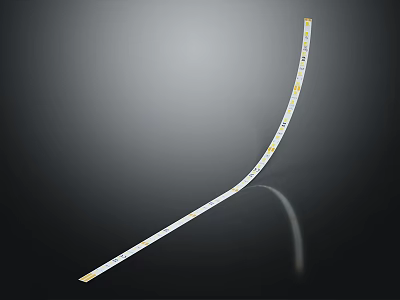 White Curved LED Strip Light With Yellow Components for Mobile Digital Devices 3d model