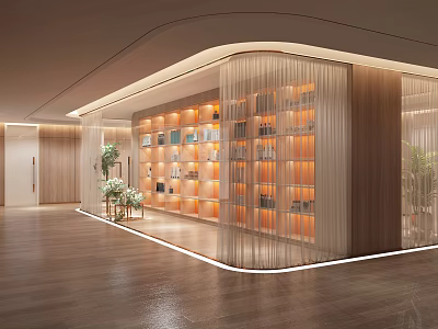 Modern Beauty Hair Salon Interior With Styling Chairs Mirrors And Decorative Lighting 3d model