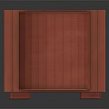 Green Frog Puppet On Red Curtain Stage With Decorative Wooden Theater Frame