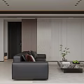 Modern Spacious Living And Dining Room With Panoramic City View Floor To Ceiling Windows
