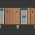 Modern Wooden House Design with Wooden Deck Railing Glass Windows and Concrete Pillars