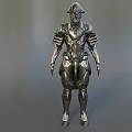 Smart Machine Featuring Silver Humanoid Form Intricate Patterned Armor Futuristic Tech Design 3d model
