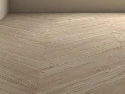 Herringbone Patterned Beige Wooden Floor With Natural Wood Grain In Interior Space 3d model
