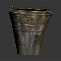 Antique Metal Vessel With Intricate Decorative Patterns Bronze Color Vintage Design