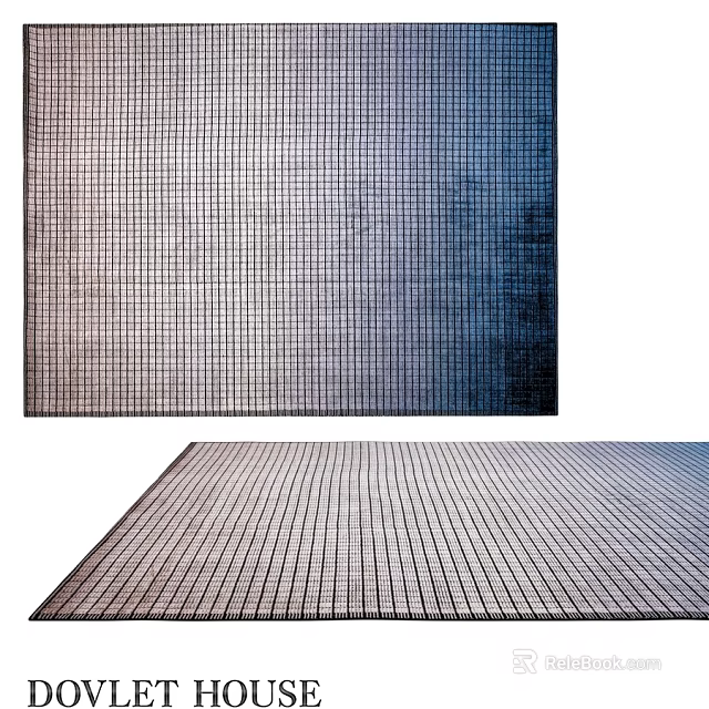 Square Carpet Featuring Grid Pattern And Woven Texture For Home Decoration 3d model 