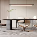 Modern desk and chair combination 3d model
