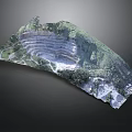 Open Pit Mine Structure With Terraced Layers Green Vegetation And Access Roads