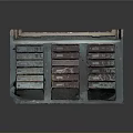 Vintage Rustic Cabinet With Multiple Colorful Drawers And Worn Surfaces