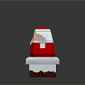 Old Man Wearing Santa Hat With Red Outfit And White Beard On White Base