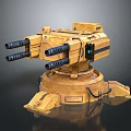 Turret Turntable Railgun Sci-fi Tower Defense Game Tower Defense Sci-fi Turret Game Turret Game Battery 3d model