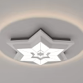 Modern Star Shaped Ceiling Light With Circular Halo And Soft Glow 3d model