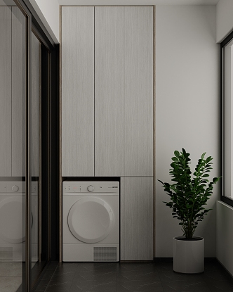 modern balcony washing machine cabinet 3d model