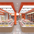 Fresh Fruit Store Interior Design With Display Counters Shelves And Bright Lighting 3d model