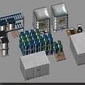 Industrial Storage Equipment With Stacked Drums Pallets Racks And Containers