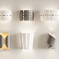 Modern Wall Lamps With Linear And Geometric Designs In White Gray And Gold