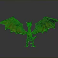 Mythical Dragon Character With Outstretched Golden Wings And Red Scaled Body