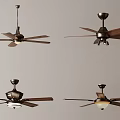 Stylish Brown Ceiling Fans With Lights In Various Designs For Home Decoration