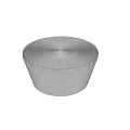 Light Gray Woven Round Stool With Intricate Texture And Modern Design