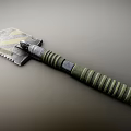 Durable Multipurpose Hardware Tool With Serrated Blade Green Spiral Patterned Grip For Outdoor Use