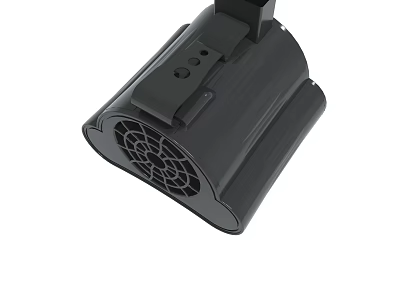 Black Electronic Device With Ventilation Holes And Plug Interface Design 3d model