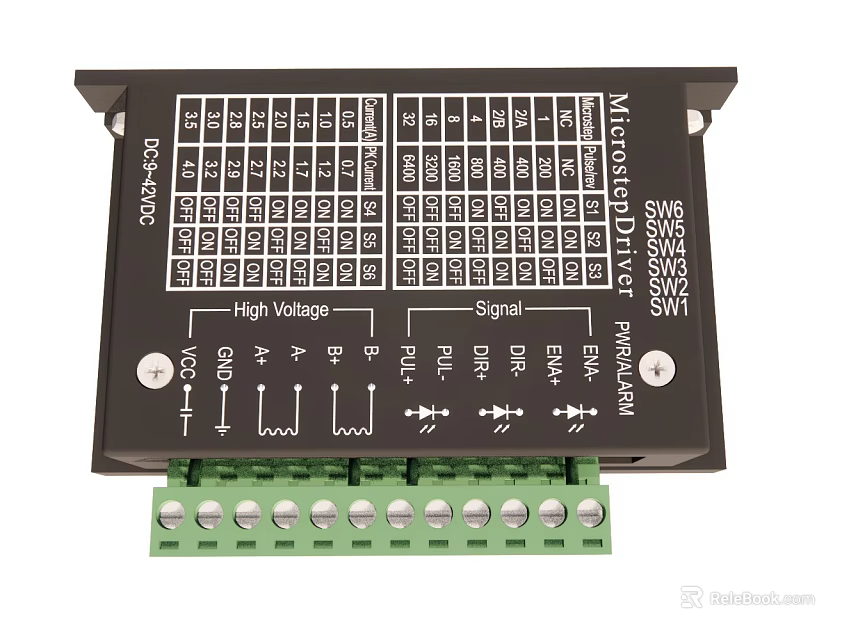 Microstep Motor Driver With High Voltage Interface And Wiring Terminals 3d model 