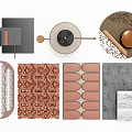 Modern Wall Decor Designs With Geometric Patterns Marble Texture And Copper Accents 3d model