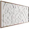 Modern Decorative Picture Frames With Geometric Patterns White Design And Wooden Borders 3d model