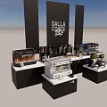 DALLA CORTE Coffee Machine Exhibition Stand With Black White Design And Equipment
