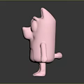 Pink Cartoon Character Sculpture With Ears Limbs And Smooth Surface Design