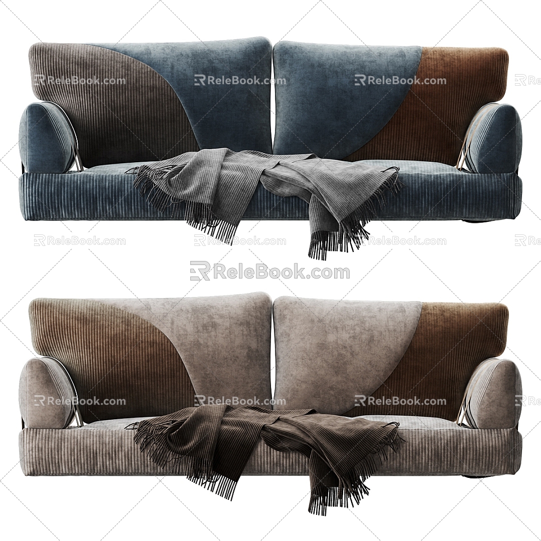 Modern two-seater sofa 3d model