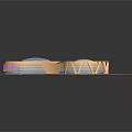 Modern Commercial Complex With Circular Blue Pools Green Landscaped Areas And Flowing Curved Design
