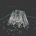 Artistic Green Abstract Chair Sculpture With Fragmented Structure And Illuminated Base