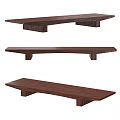 Wooden Bench Design Featuring Simple Structure Shown From Various Angles 3d model