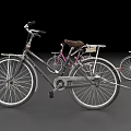 Colorful Vintage Bicycles with Front Baskets in Assorted Colors and Classic Design