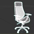 Brown Leather Office Chair With Quilted Backrest Silver Armrests And Five Star Base