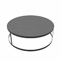 Round Coffee Table With White Tabletop And Black Metal Frame Modern Design 3d model