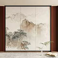 New Chinese bookcase background wall Decorative bookcase background wall 3d model