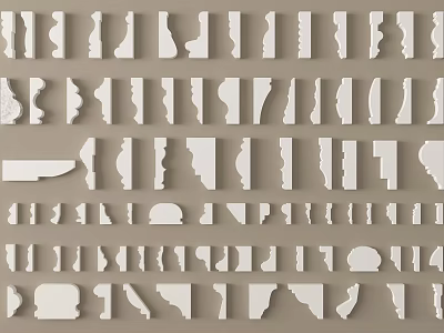 Collection Of Decorative Lines With Various Shapes And Design Styles 3d model