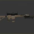 Tactical Brown Sniper Rifle With Scope Magazine And Camouflage Design